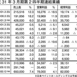 平成31年3月期中間業績