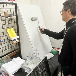 「海綿風ローラー」を試し塗り
