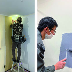 「張り」と「塗り」をマルチにこなす職人集団 「張り」と「塗り」をマルチにこなす職人集団